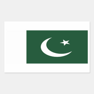 Rectangular Rectangle pegatina con bandera de Pakistán