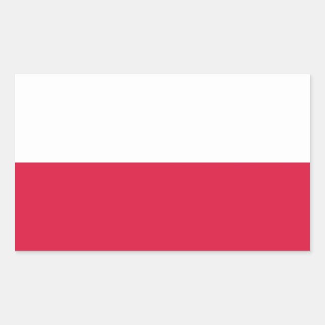 Rectangular Rectangle pegatina con bandera de Polonia (Anverso)