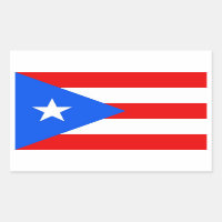 Rectangle pegatina con bandera de Puerto Rico, EE.