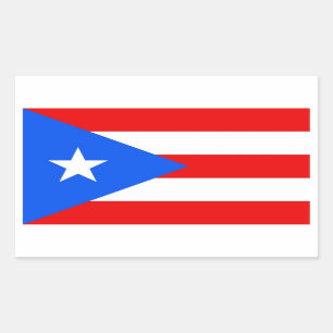Rectangular Rectangle pegatina con bandera de Puerto Rico, EE.