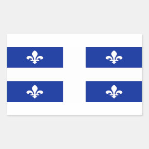 Rectangular Rectangle pegatina con bandera de Quebec, Canadá