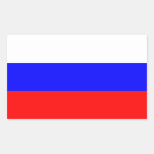 Rectangular Rectangle pegatina con bandera de Rusia