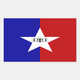 Rectangular Rectangle pegatina con bandera de San Antonio