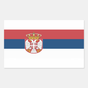 Rectangular Rectangle pegatina con bandera de Serbia
