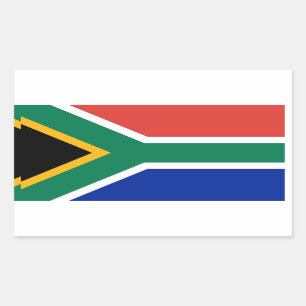 Rectangular Rectangle pegatina con bandera de Sudáfrica