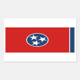 Rectangular Rectangle pegatina con bandera de Tennessee