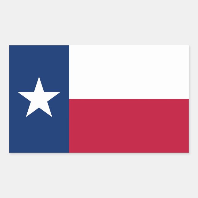 Rectangular Rectangle pegatina con bandera de Texas (Anverso)