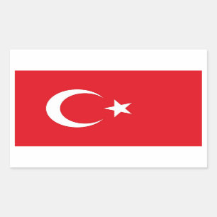 Rectangular Rectangle pegatina con bandera de Turquía