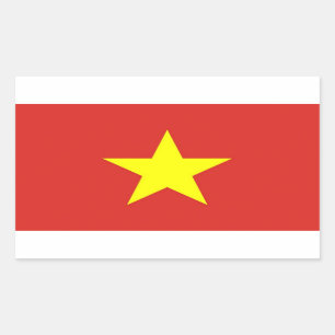 Rectangular Rectangle pegatina con bandera de Vietnam