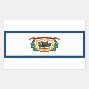 Rectangular Rectangle pegatina con bandera de Virginia Occiden