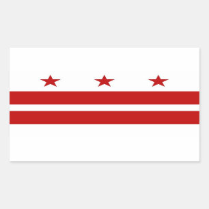 Rectangular Rectangle pegatina con bandera de Washington DC