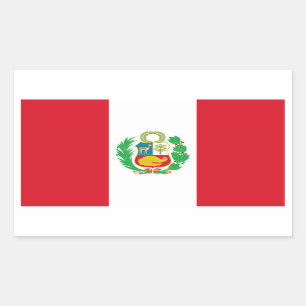 Rectangular Rectangle pegatina con bandera del Perú