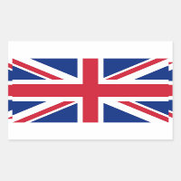 Rectangle pegatina con bandera del Reino Unido