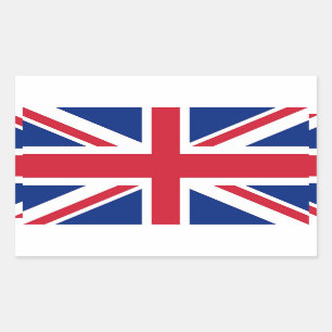 Rectangular Rectangle pegatina con bandera del Reino Unido
