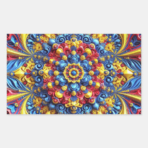 Rectangular Rectangle pegatina con colores rumanos