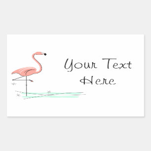 Rectangular Rectángulo del pegatina de texto del océano Flamin
