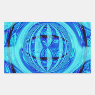 Rectangular Rectángulo Orb Blue pegatina