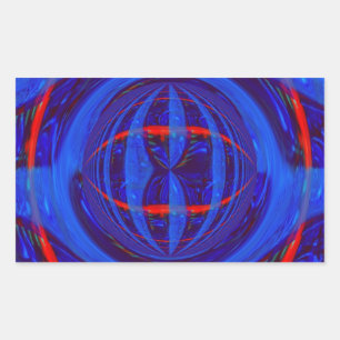Rectangular Rectángulo Orb Dark Blue pegatina