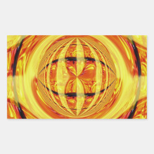 Rectangular Rectángulo Orb Gold pegatina