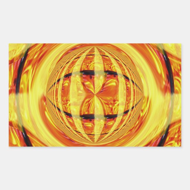 Rectangular Rectángulo Orb Gold pegatina (Anverso)