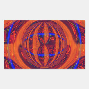 Rectangular Rectángulo Orb Red pegatina