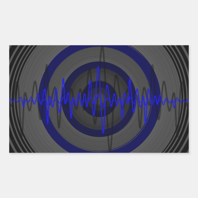 Rectangular Rectángulo pegatina azul oscuro (Anverso)