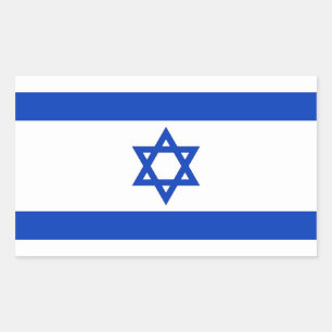 Rectangular Rectángulo pegatina con bandera de Israel
