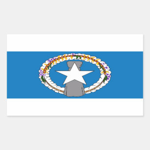 Rectangular Rectángulo pegatina con bandera de Mariana del Nor