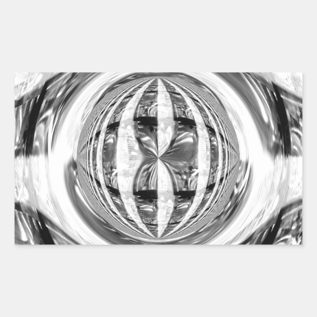 Rectangular Rectángulo pegatina cromado Orb (Anverso)
