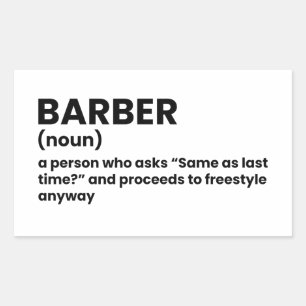 Rectangular Regalo de Pegatina de definición de barbero