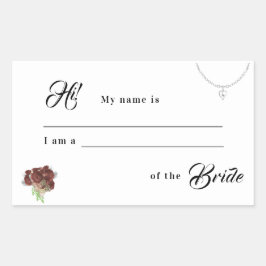 Rectangular Relación con el Pegatina del Boda de novia