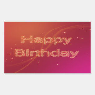 Rectangular Resumen de Feliz Cumpleaños - Pegatina