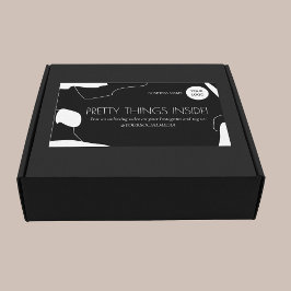 Rectangular Resumen Pegatina de paquetes para empresas en blan