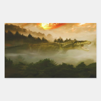 Rectangular Rey del Tyrannosaurus del pegatina de Dinos