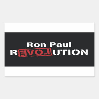 Rectangular Ron Paul Revolution Pegatina Gran Cuadrado -4 piez