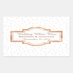 Rectangular Rosa bonito Pegatina de boda personalizada