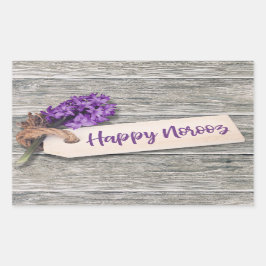 Rectangular Rustic Happy Norooz Hyacinth - Pegatina