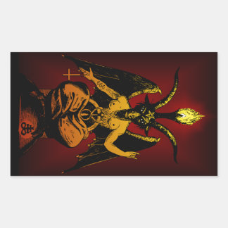 Rectangular Satanic Goat Pegatina