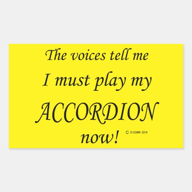 Rectangular Según voces de acordeón, debe jugar al Pegatina re (Anverso)