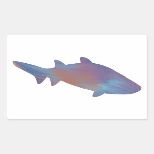 Rectangular Shark Under the Ocean Surface Pegatina