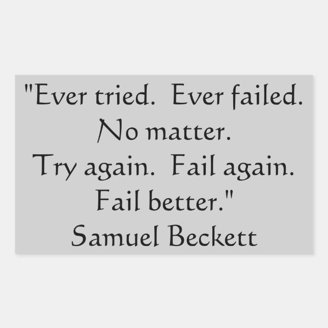 Rectangular Siempre lo intenté, Pegatina fallido. (Anverso)