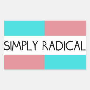 Rectangular Simplemente Pegatina de bandera radical