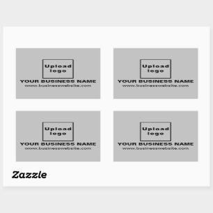 Rectangular Sitio web de negocios sobre el Pegatina de Grey Re