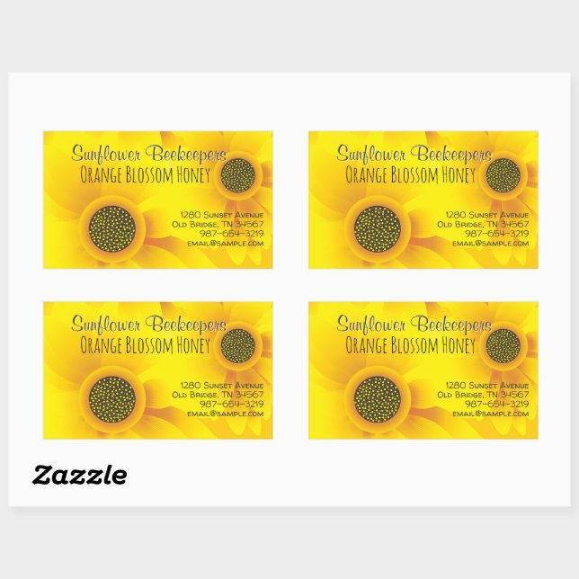 Rectangular Solomillo de Beekeeper Honey Jar Pegatina Rectangu (Hoja)