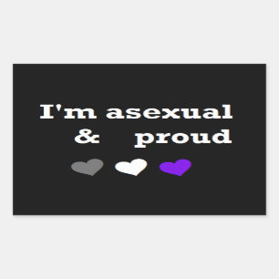 Rectangular Soy pegatina asexual y orgulloso