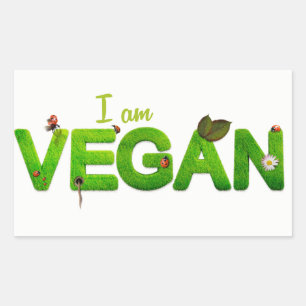 Rectangular Soy Vegan Pegatina