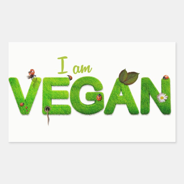 Rectangular Soy Vegan Pegatina (Anverso)