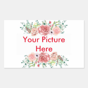 Rectangular Su Pegatina personalizado de Picture Square