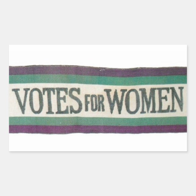 Rectangular Suffragette vota por Pegatina femenina (Anverso)