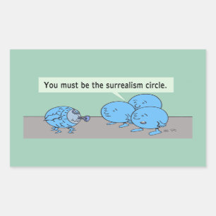 Rectangular Surrealismo pegatina de rectángulo de círculo